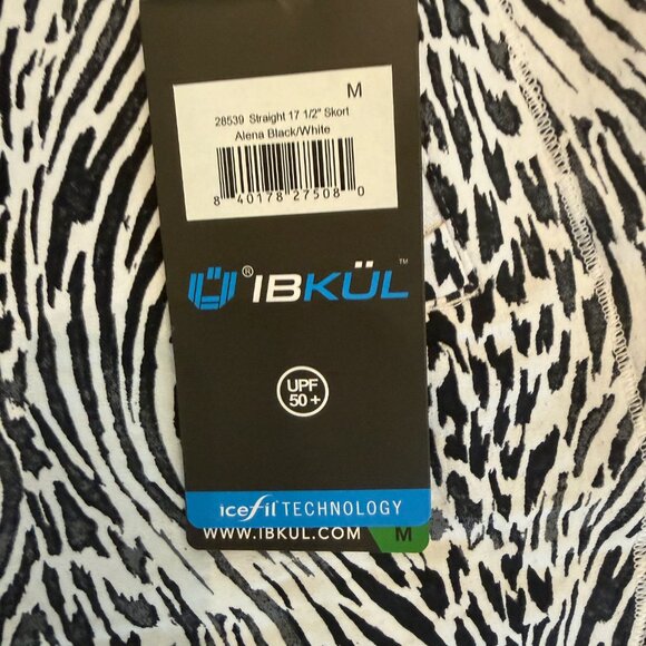 IBKUL Alena Black/White Straight 17.5” skort, NWT, Size M - Picture 5 of 6